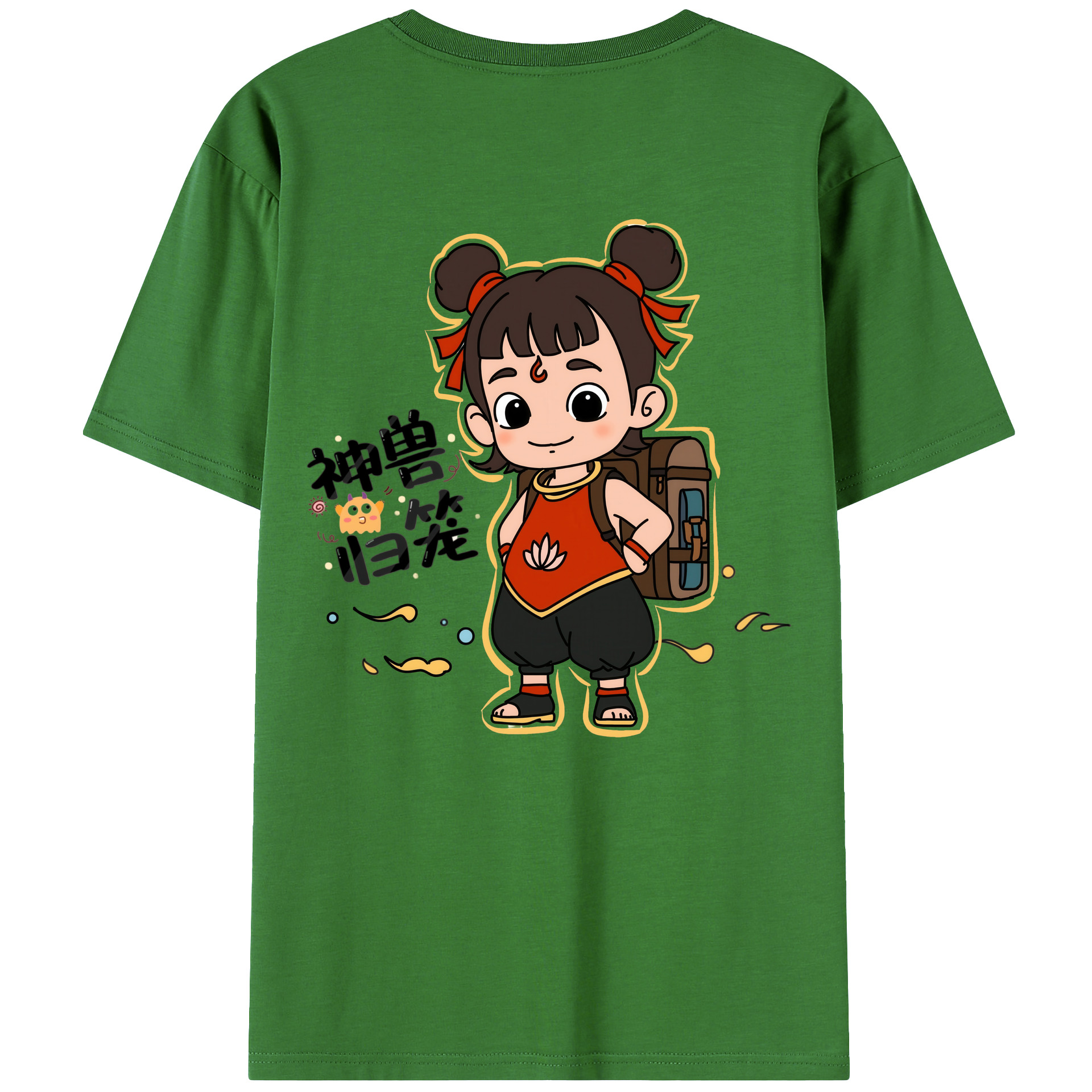 （画像用） Ne Zha 2 ナタ 魔童の大暴れ レディース半袖Tシャツ(バックプリント)